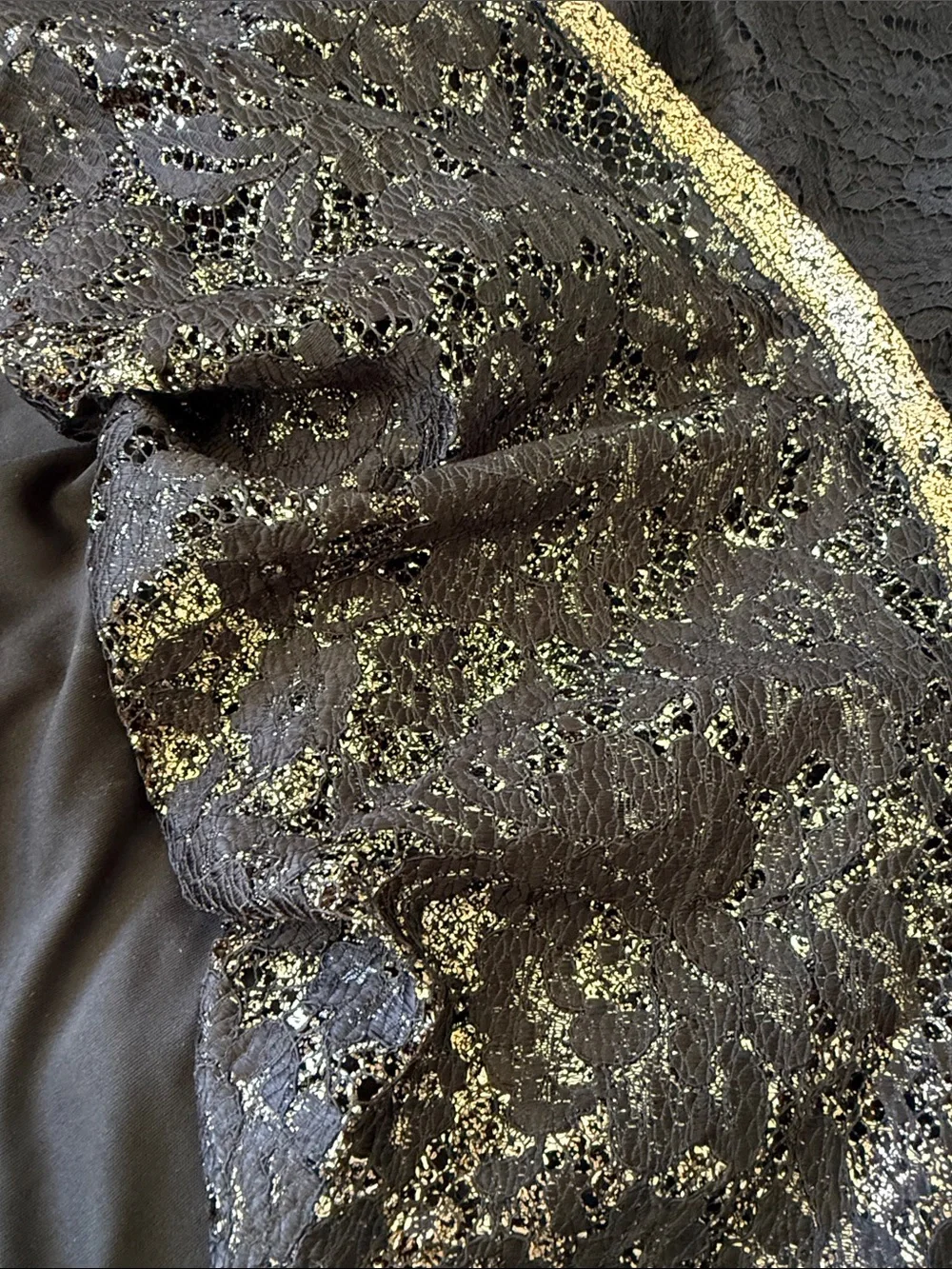 Blush By Angels Black Lace Top Metallic Gold Ombre Tulle Formal Dress like new